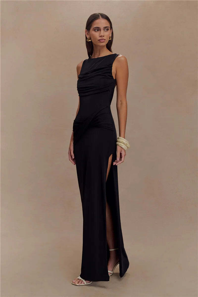 Backless Knit Tank Maxi Dress