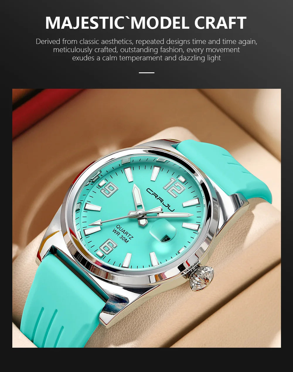 Casual Quartz Wristwatch - Waterproof Sport Watch with Silicone Strap & Luminous Display