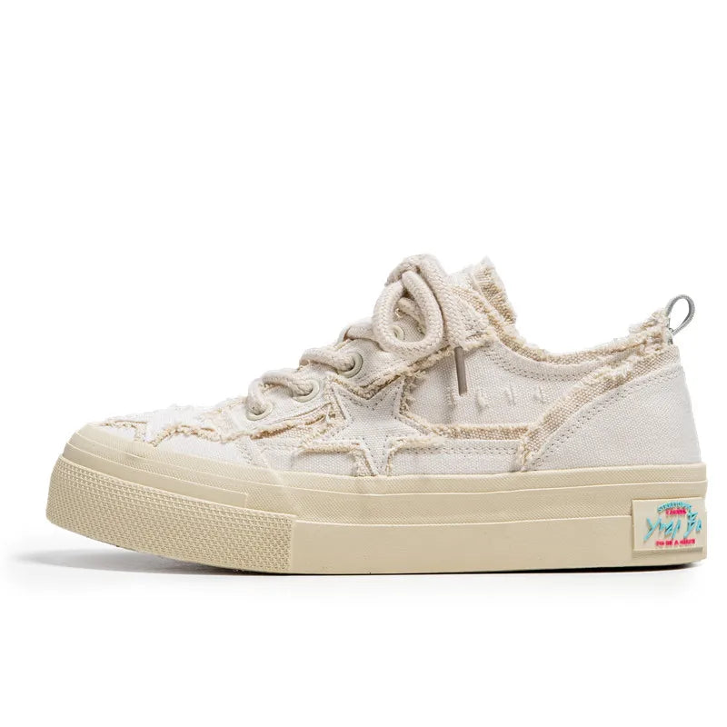Men's Casual Denim Sneakers - Stars Platform Skateboard Shoes