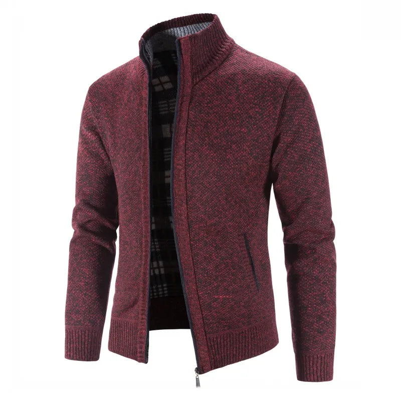 Men's Knitted Cardigan - Slim Fit Single Breasted Sweater Coat