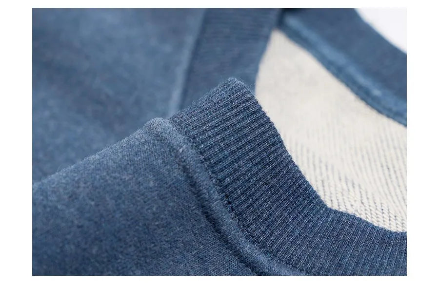 Men's Heavyweight Oversized Letter Embroidery Sweatshirt – 390g Cotton Pullover