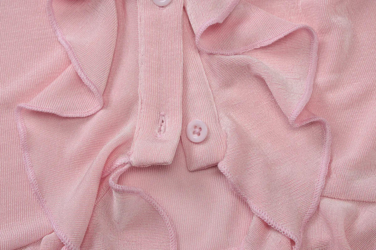 Women's Ruffled Flare Sleeve Cardigan - V Neck Cropped Top
