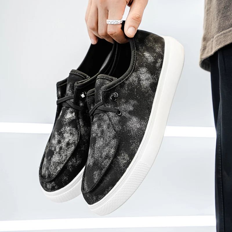 Men's Denim Casual Sneakers - Soft Skateboard Trainers