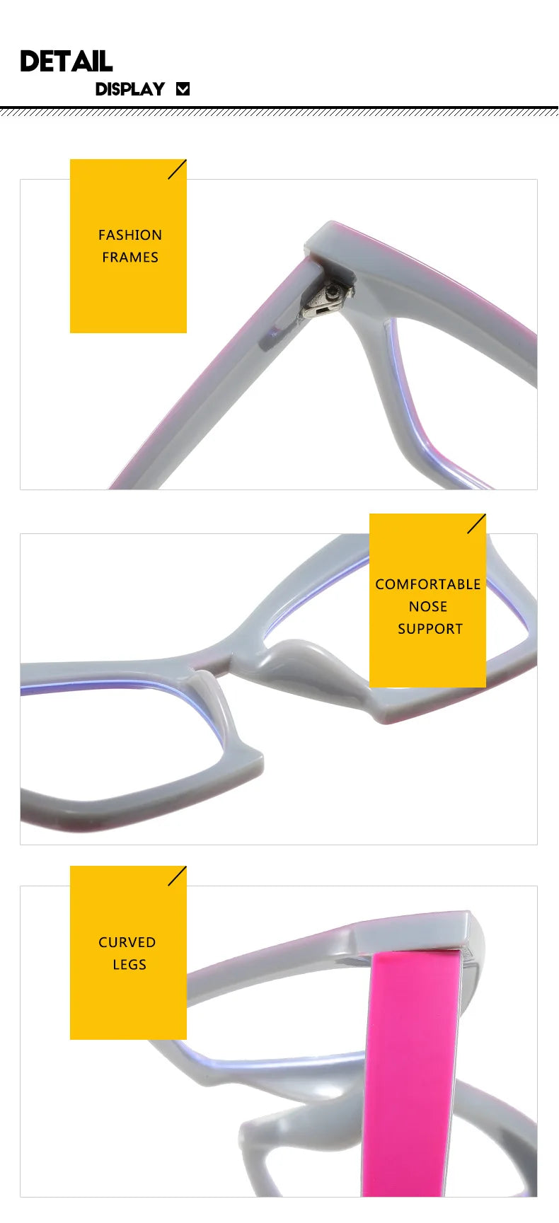 Retro Large Frame Blue Light Blocking Glasses for Women