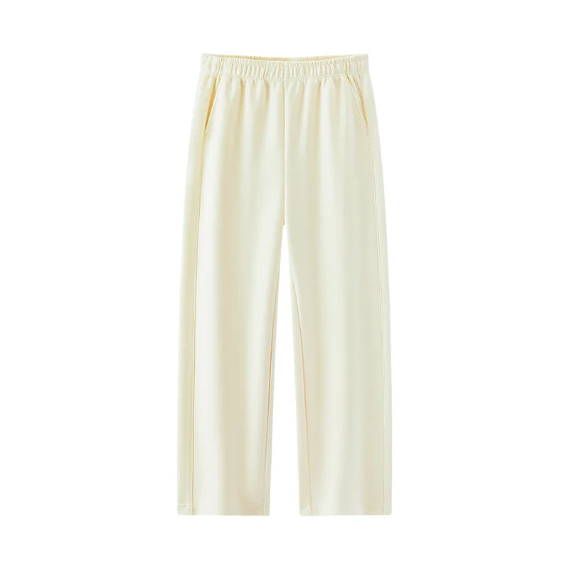 Draped Wide Leg Trousers - Elastic Waist Versatile Autumn Pants