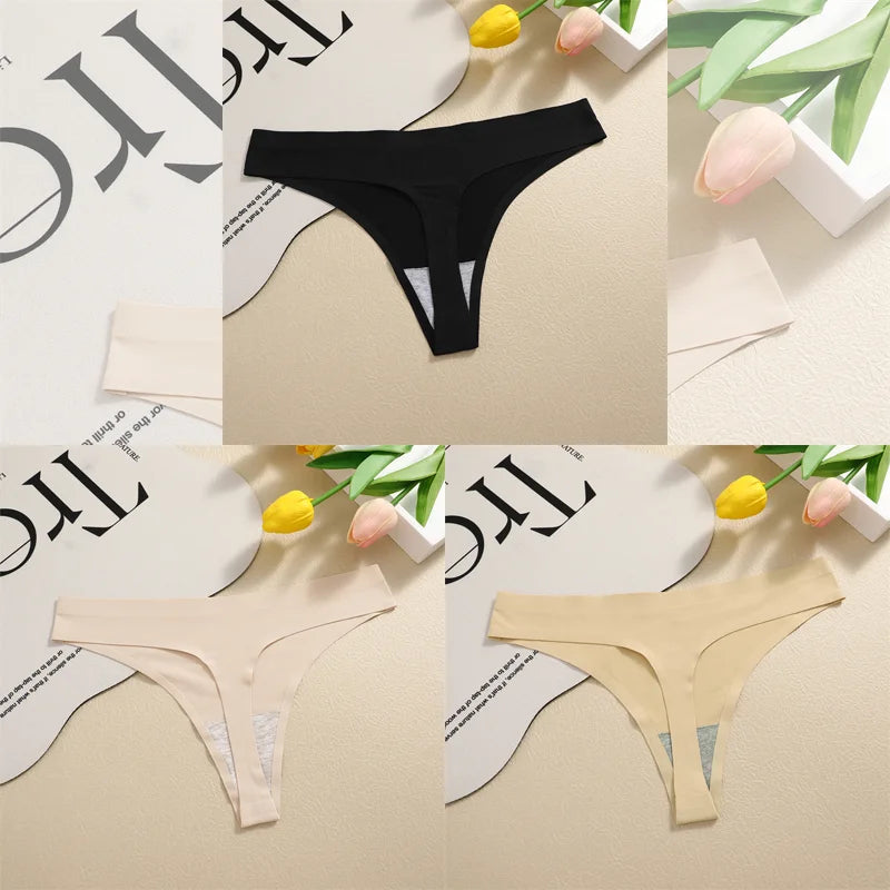 Women's Seamless Satin Thong 3-Pack