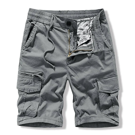 Men's Cotton Safari Shorts - Multi Pocket Knee Length Casual Shorts