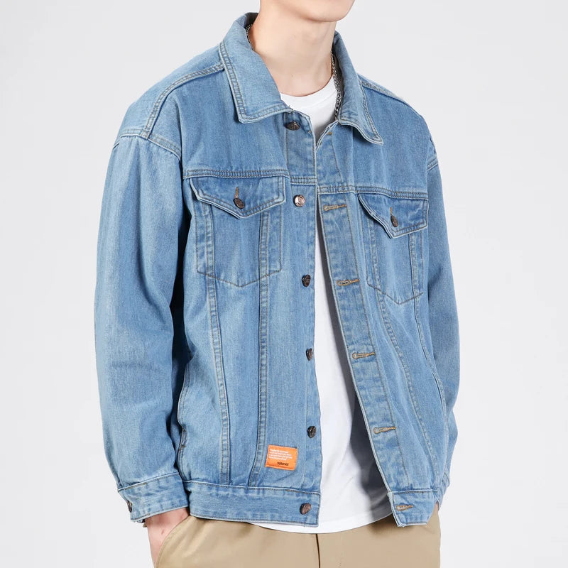 Men's Denim Retro Classic Lapel Slim  Jacket