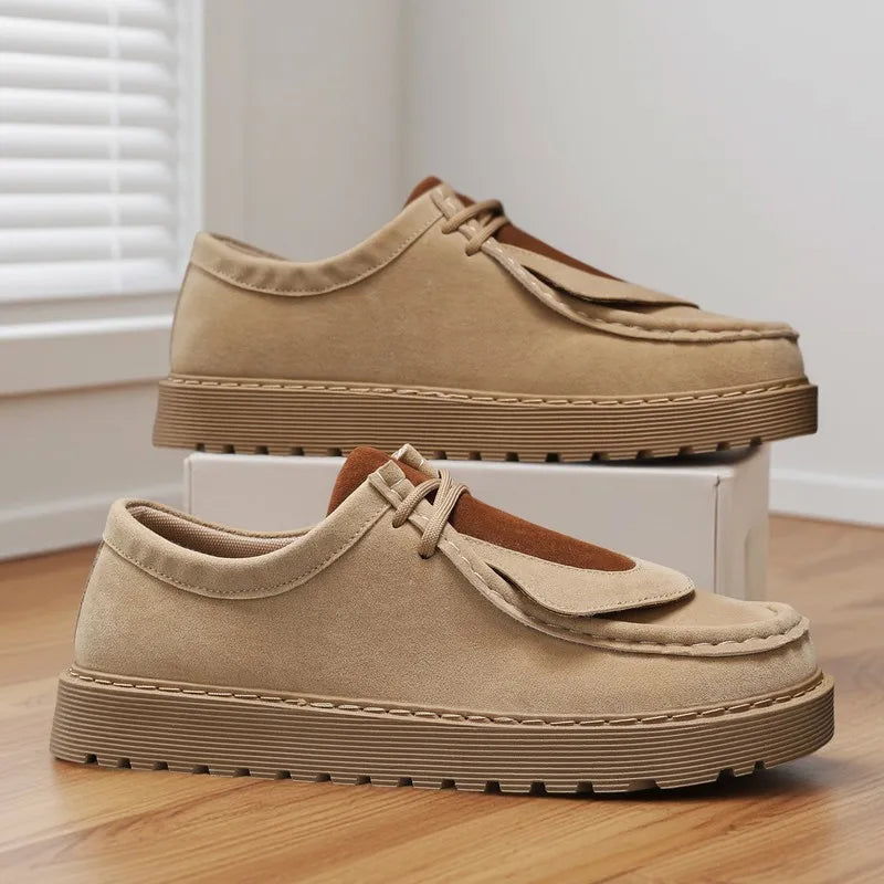 Men's Casual Platform Sneakers - Lace-Up Tennis Sports Shoes