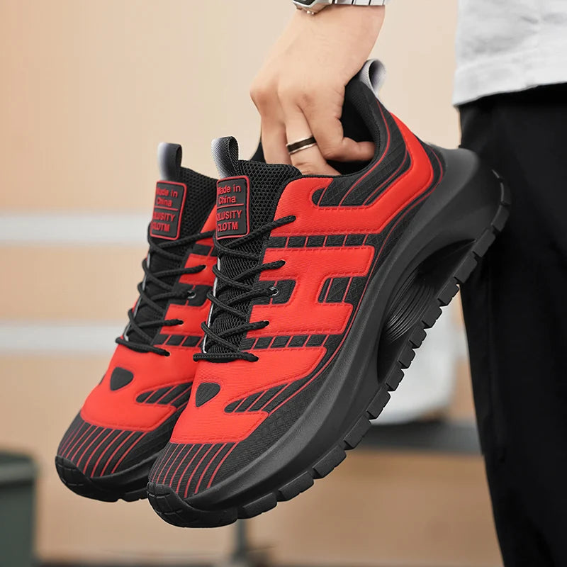 Men's Casual Sneakers Breathable Lace Up Platform Trainers Shoes