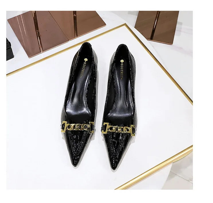 Patent Leather Stiletto Pumps - Professional Office Heels Available in 12 Colors