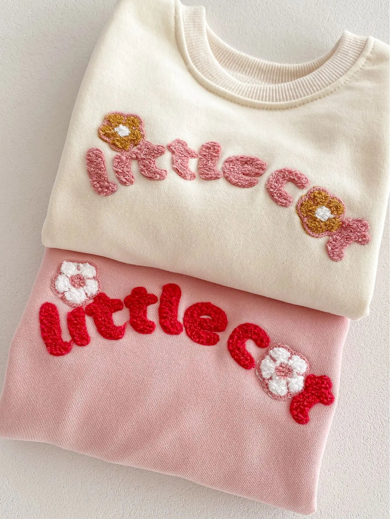 Girls Letter Print Hoodie Round-Neck Sweatshirts and Pants 2 PCS Track Suit