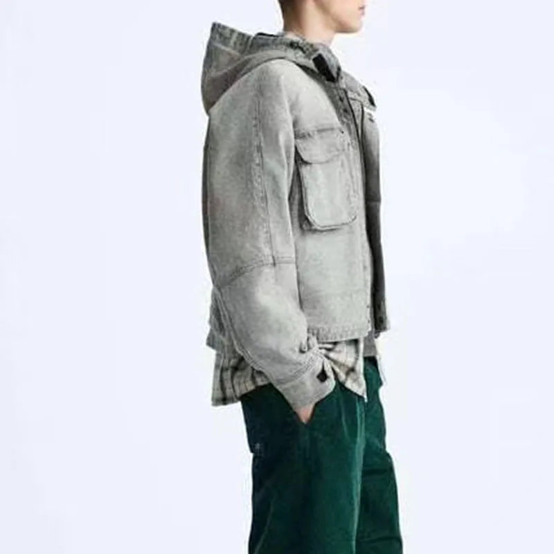 Men's Spring and Autumn Washed Retro Denim Jacket