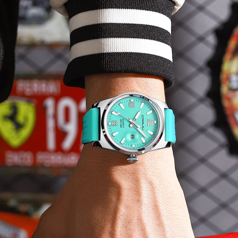 Casual Quartz Wristwatch - Waterproof Sport Watch with Silicone Strap & Luminous Display