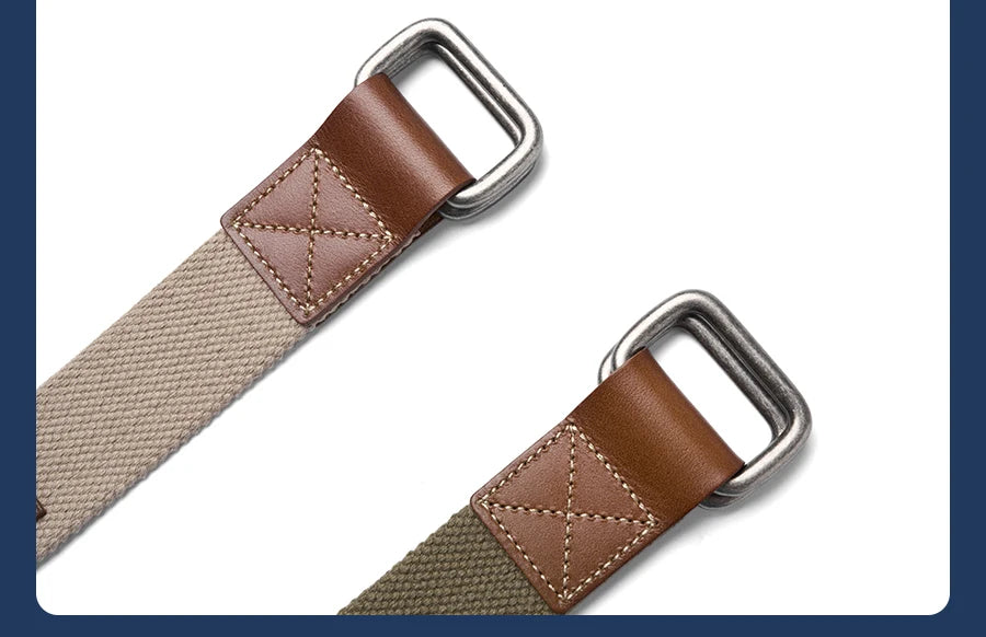 Unisex Double Ring Buckle Belt