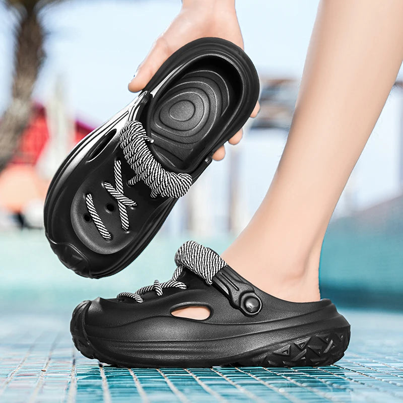 Men's Summer Slippers Platform Sandals Clogs Waterproof Beach Slippers Strap Design Flip Flops Slides