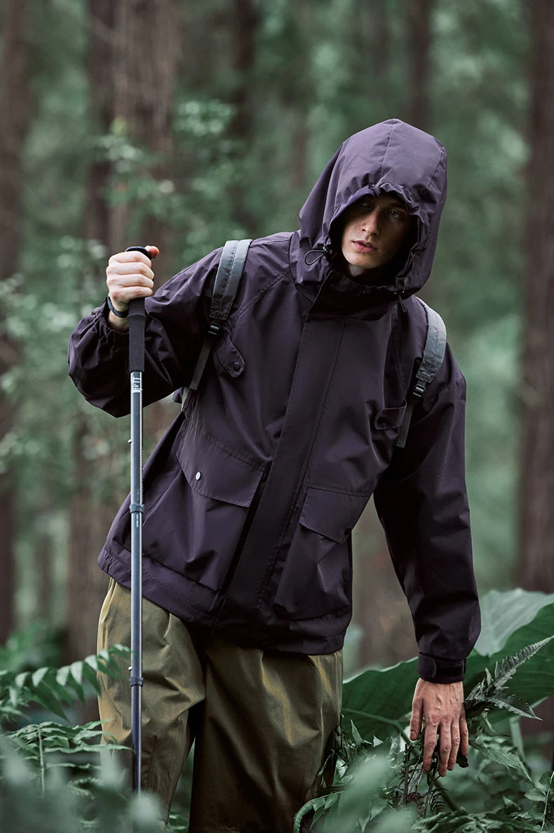 Unisex Spring Outdoor Waterproof Hiking  Multi Pockets Cargo Jacket