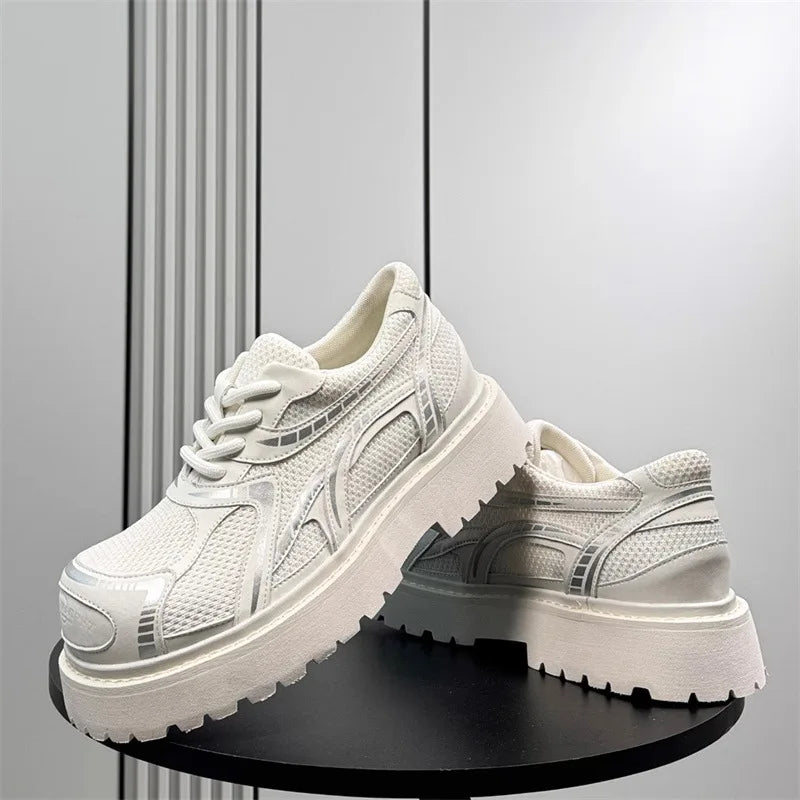 Men's Platform Derby British Style Thick Sole Breathable Shoes