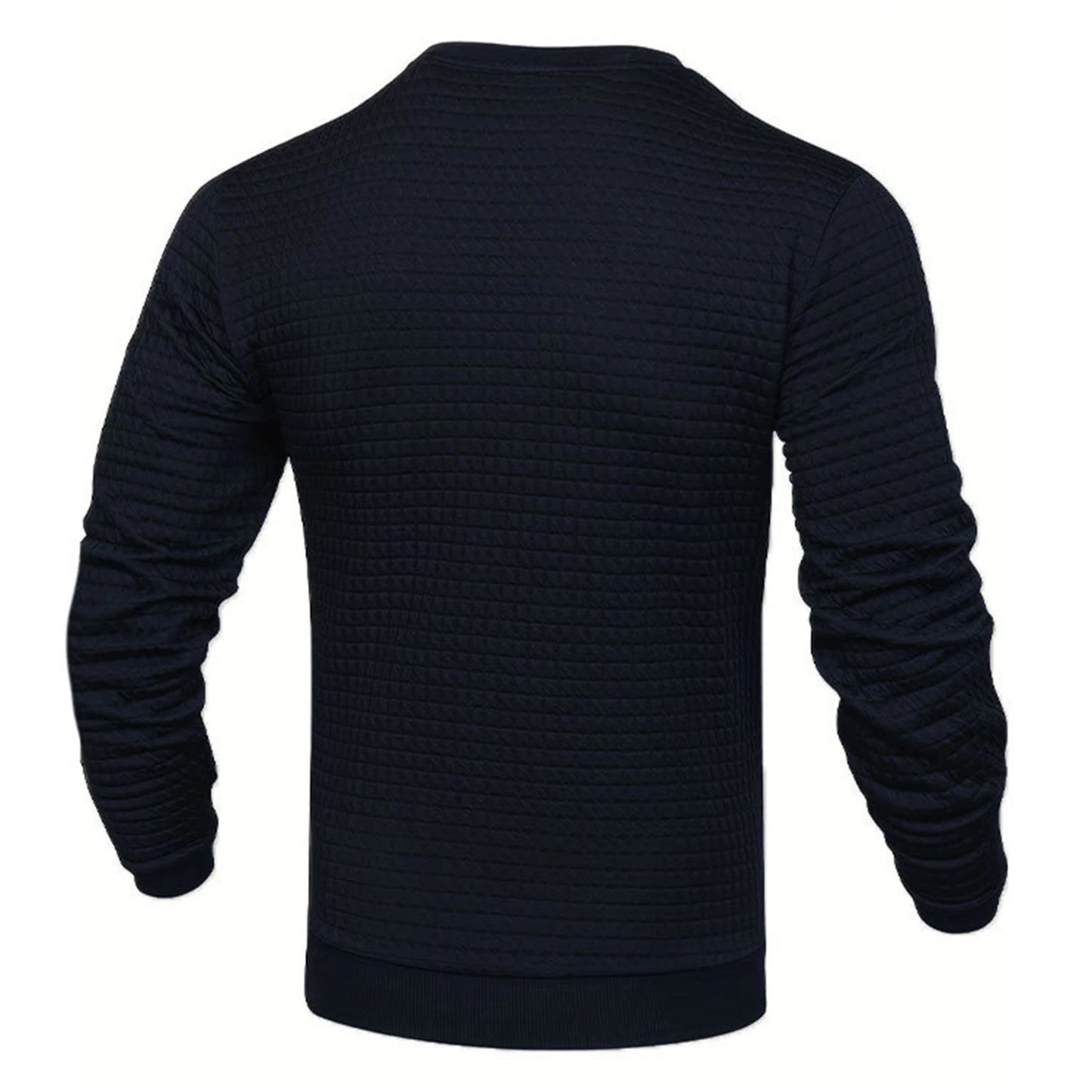 Men's Casual Knitted Pullover Hoodie - Long Sleeve Slim Fit O-Neck Sweatshirt