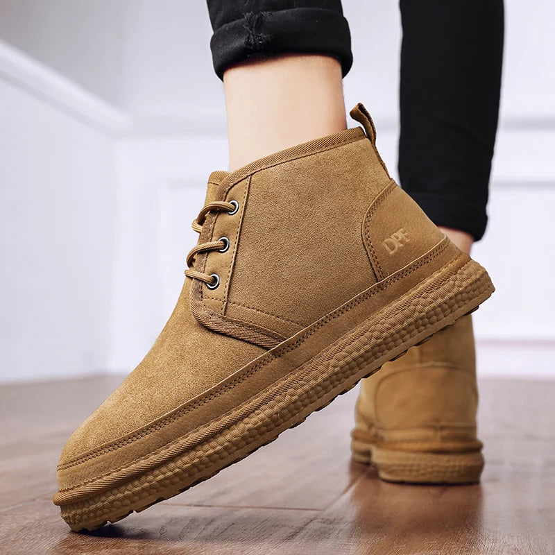 Men's Winter Snow Boots - Waterproof Fur-Lined Chelsea Boots