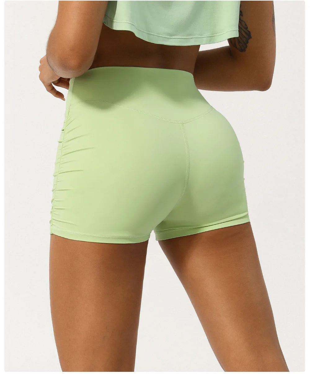 Women's High Waist Yoga Shorts — Super Stretch Slim Fit Running Gym Shorts