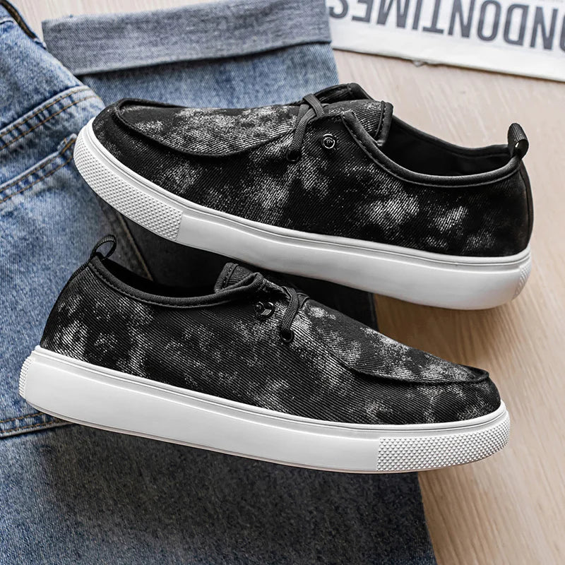 Men's Denim Casual Sneakers - Soft Skateboard Trainers