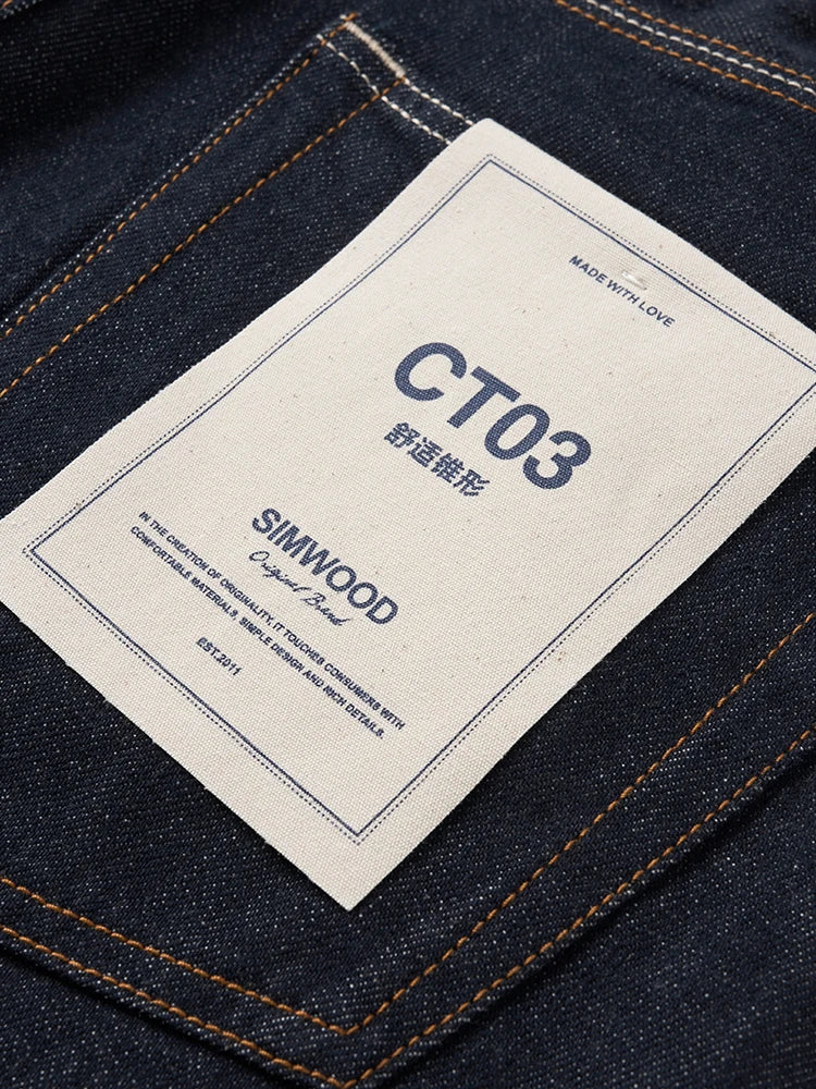 Men's Comfortable Tapered Jeans - Colourfast Washed Denim