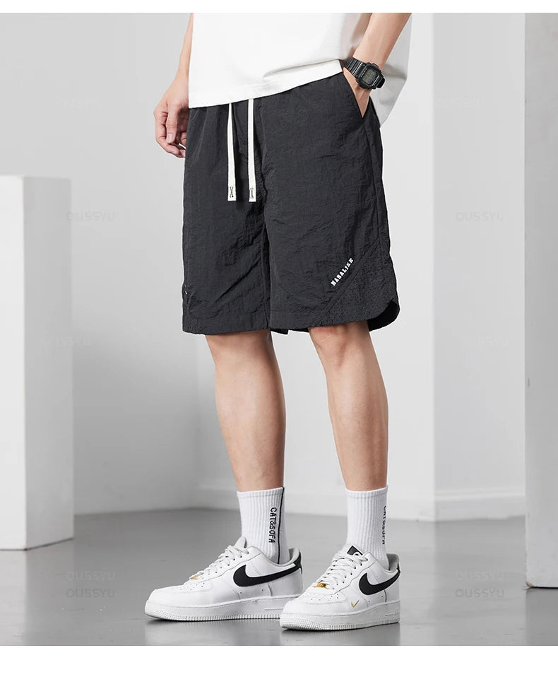 Men's Thin Drawstring Elastic Waist Shorts