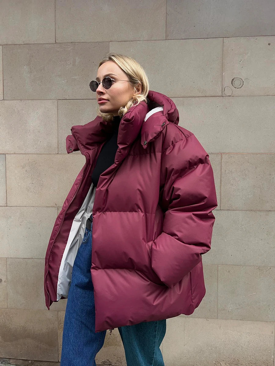 Women's Quilted Loose Parkas Cotton Puffer Jacket