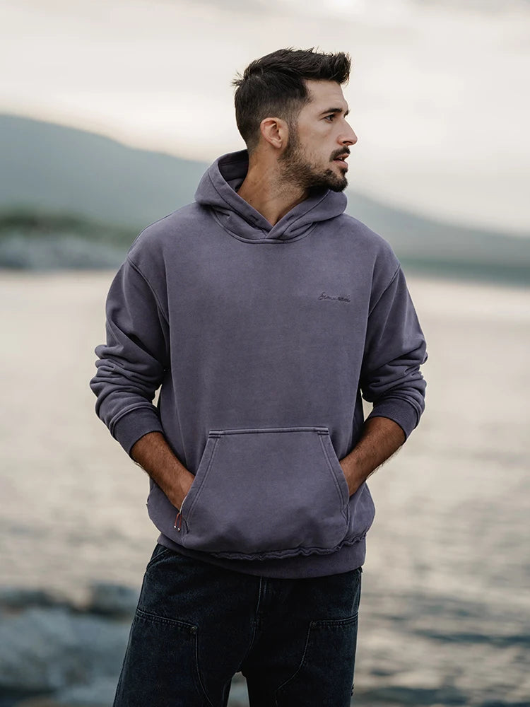 Men's 450gsm Fabric Washed Vintage Hoodie