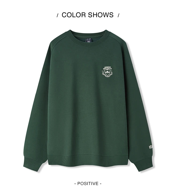 Heavyweight Round Neck Sweatshirt - Premium Solid Color Pullover for Daily Wear