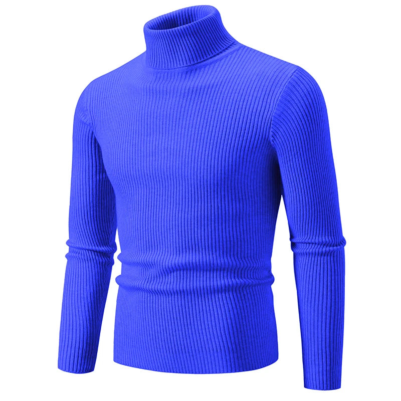 Men's Slim Fit Turtleneck Sweater - Warm Knitted Pullover