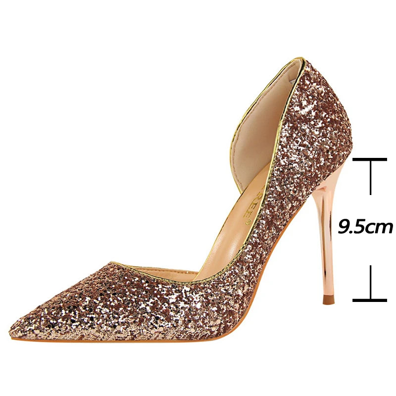 Women's Sequin Stiletto High Heels Shoes