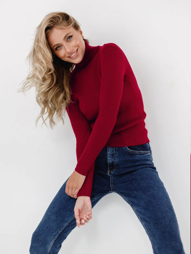 Women's Knitted Pullover Turtleneck