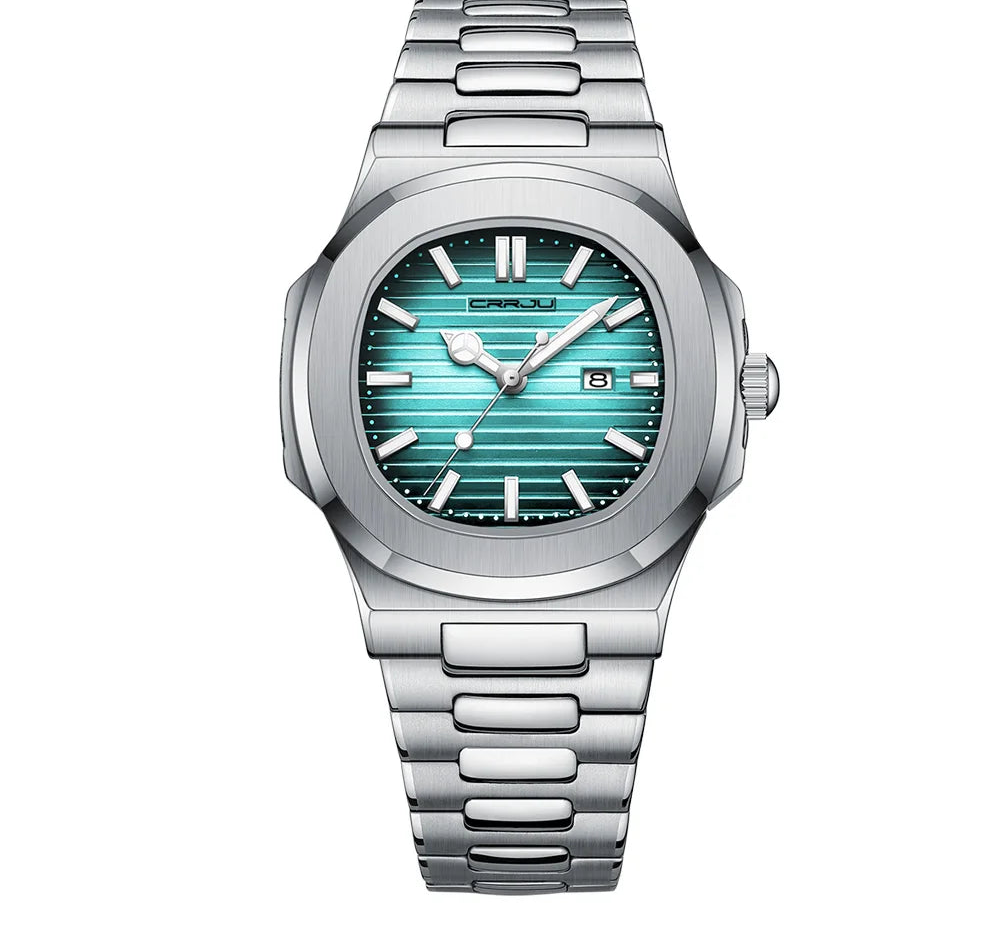 Men's Sports Watch - Square Dial Waterproof with Luminous Date Display