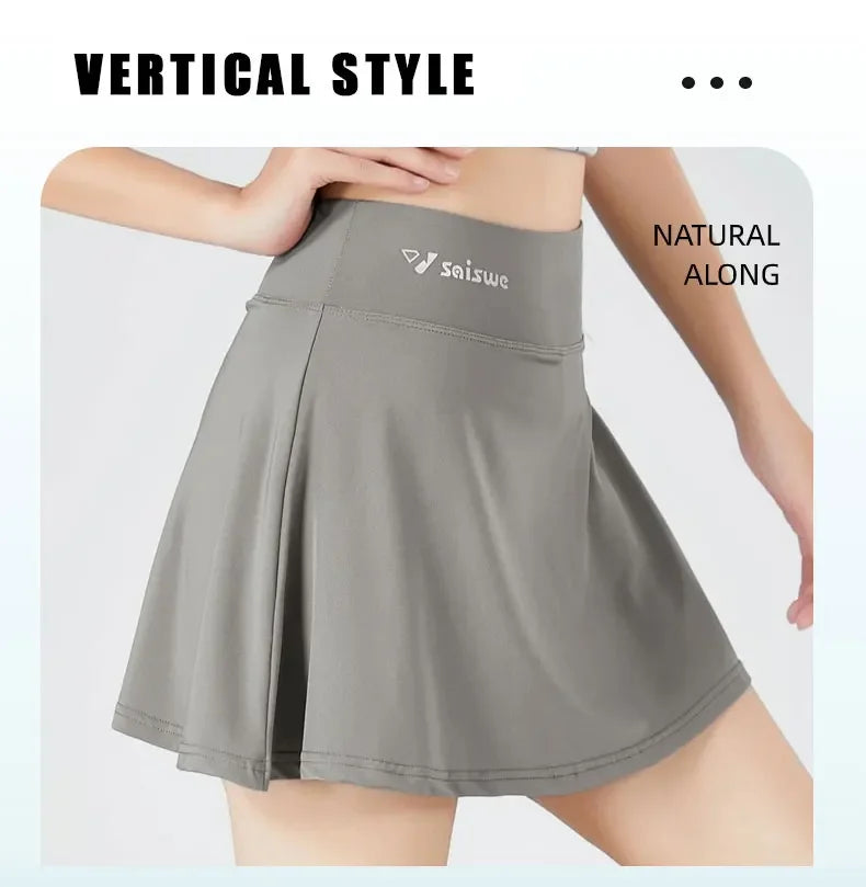 Women's Tennis Short Skirt Casual Sport Running Shorts Skirt -Yoga Fitness Short Sports Golf Pleated Skirt