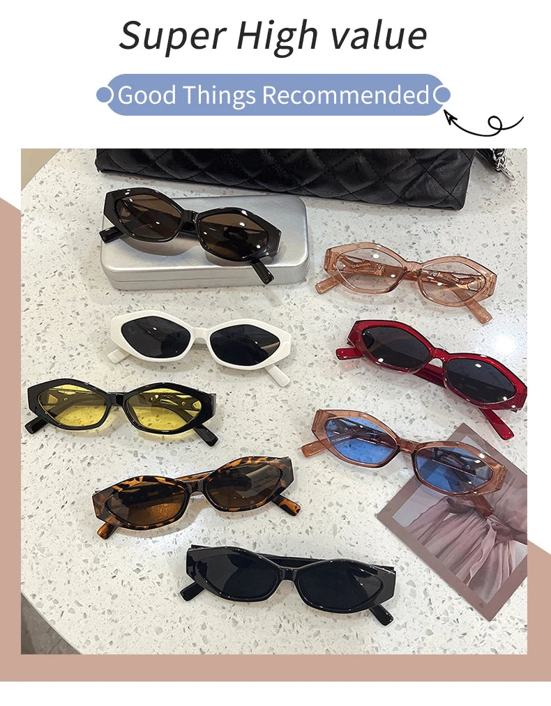 Unisex Small Oval Frame Sunglasses UV400