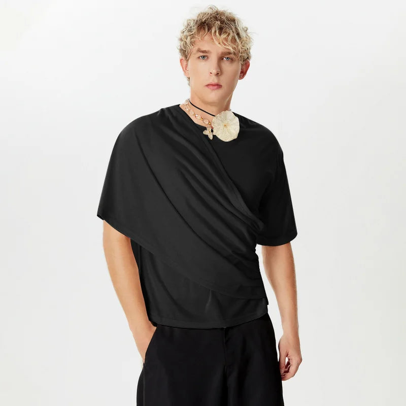 Men's Irregular Round-neck Short Sleeve T-Shirt