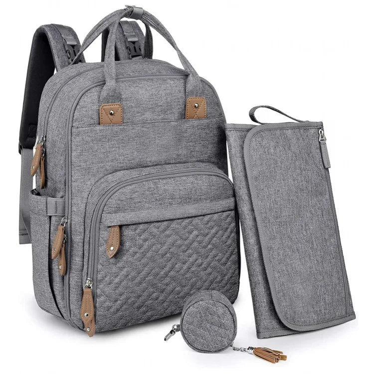3-Piece Parent Bag Set - Large Capacity Waterproof Nappy Bag