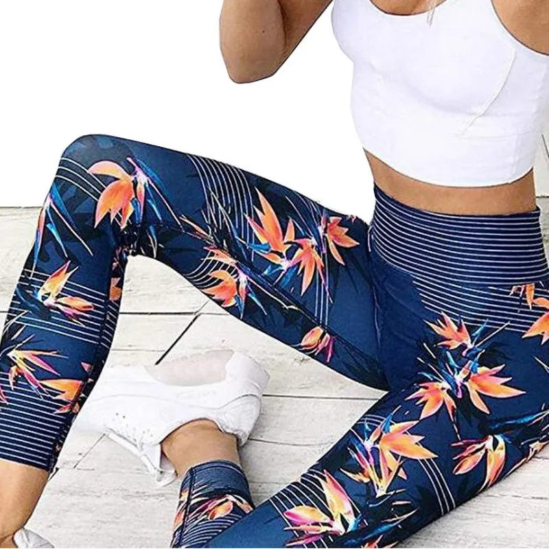 Women Digital Print Workout High Waist Push Up  Fitness Leggings