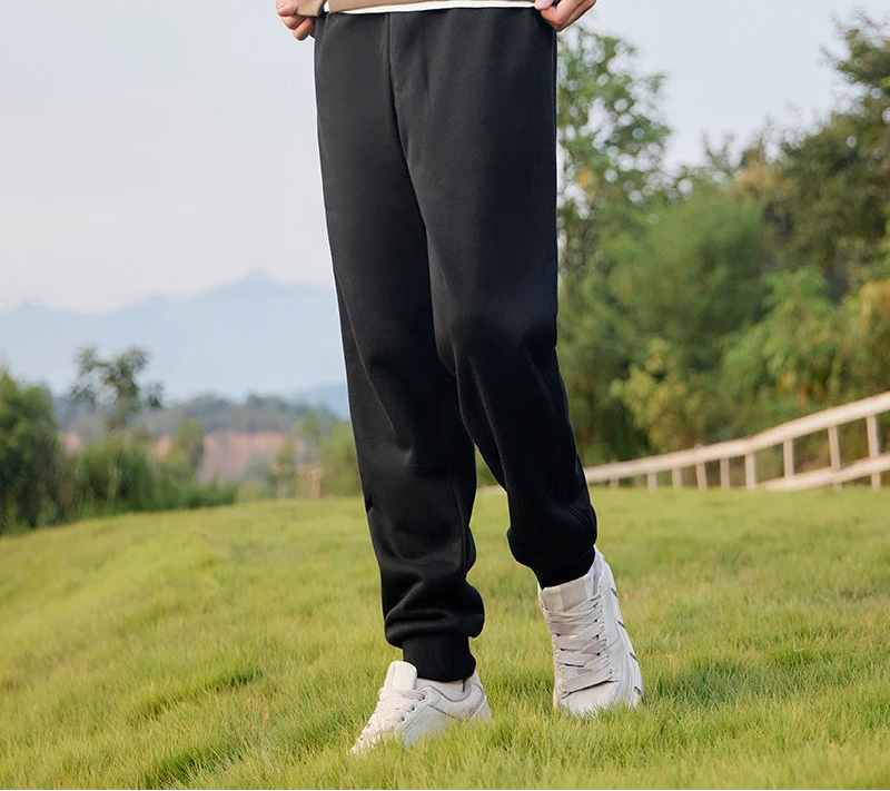 Men's Thermal Fleece Lined Jogger Pants - Antibacterial Loose Fit Winter Sweatpants