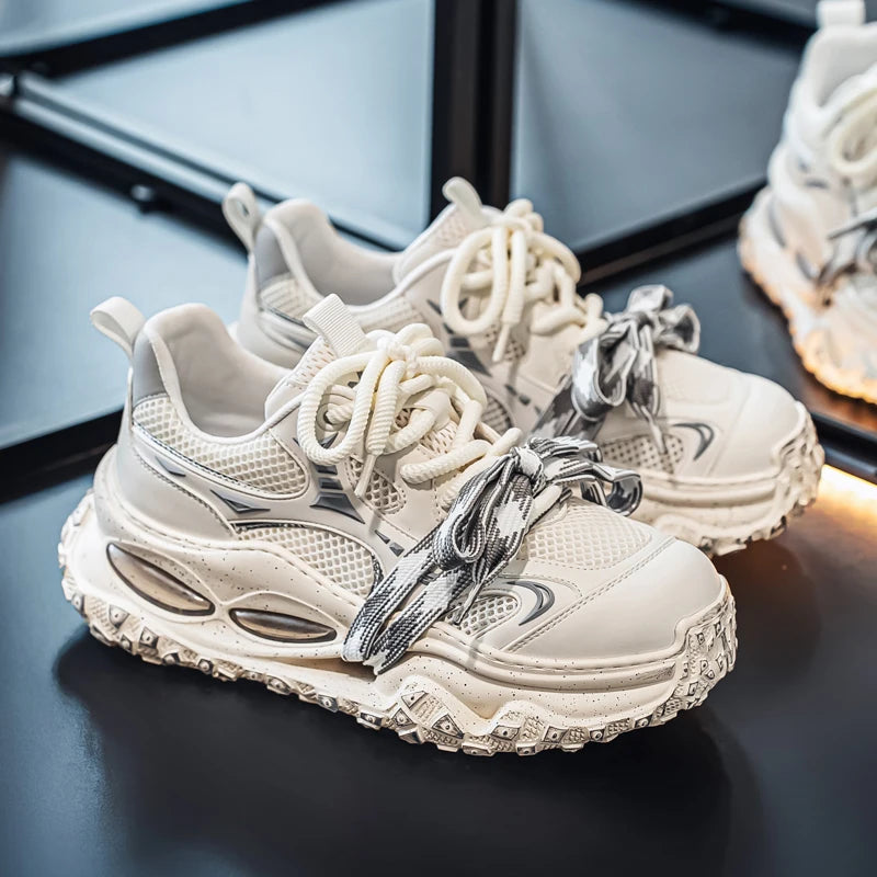 Platform Strap Sneakers - Men's Breathable Skateboard & Tennis Trainers