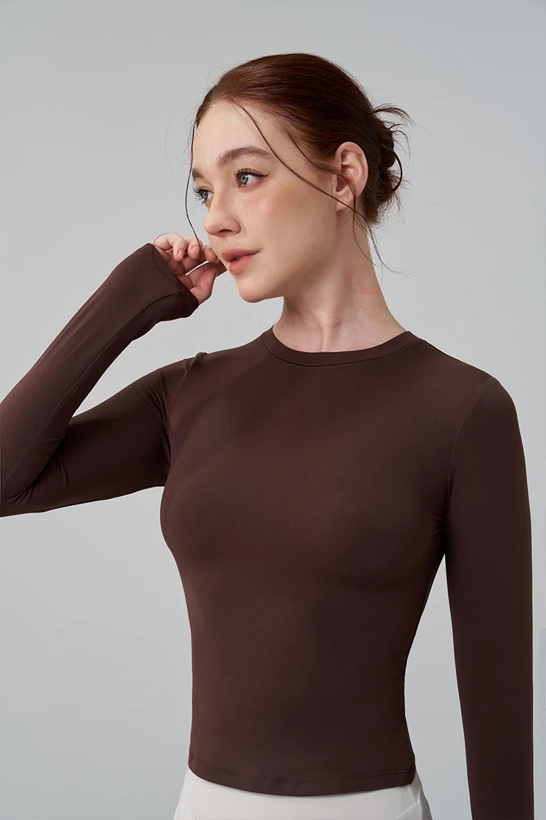 Long Sleeve Gym Top - High Elastic Breathable Yoga Fitness Workout T-Shirt