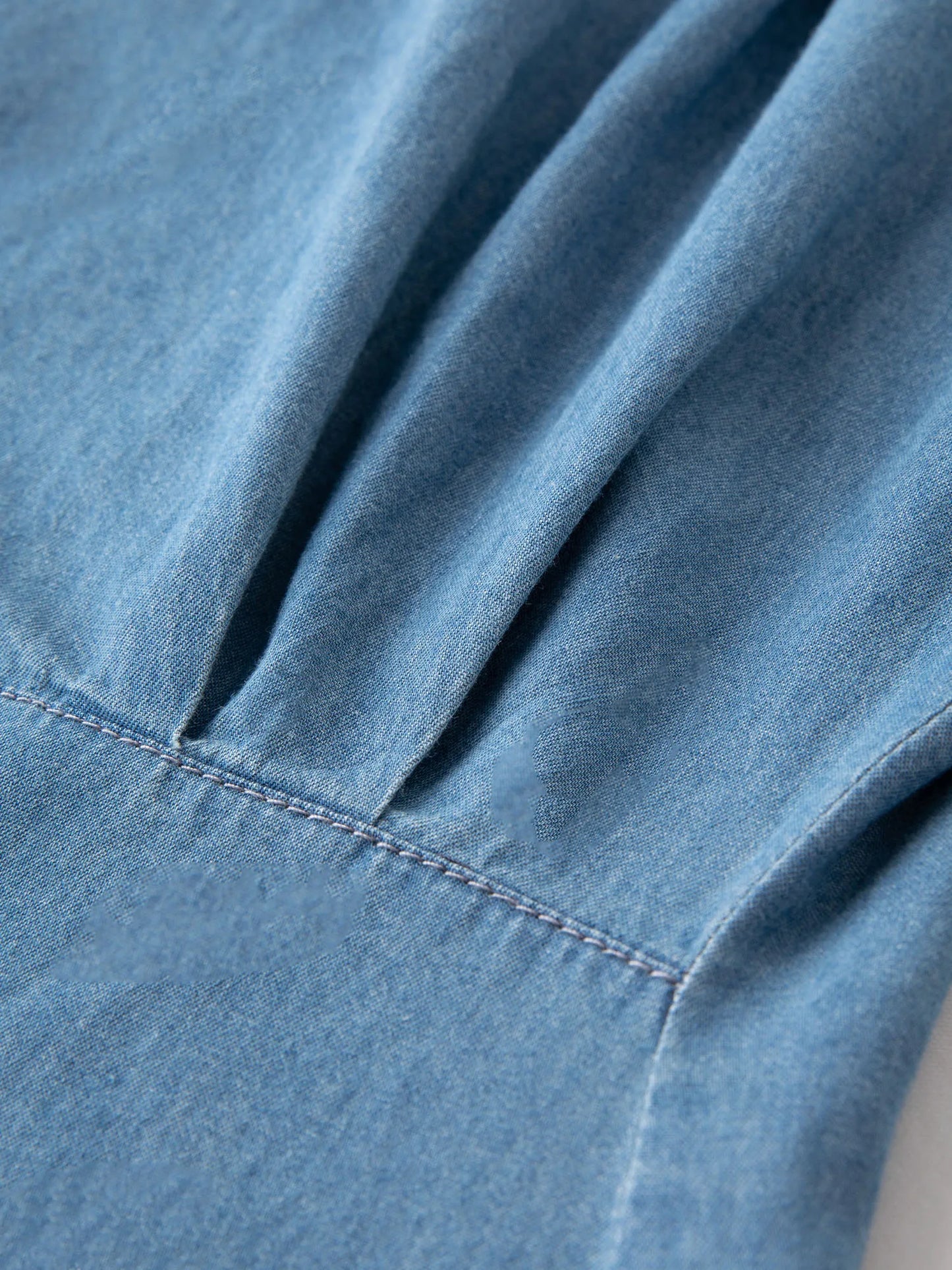 Women's Plus Size Double Collar Denim Shirt - French Style Autumn Top