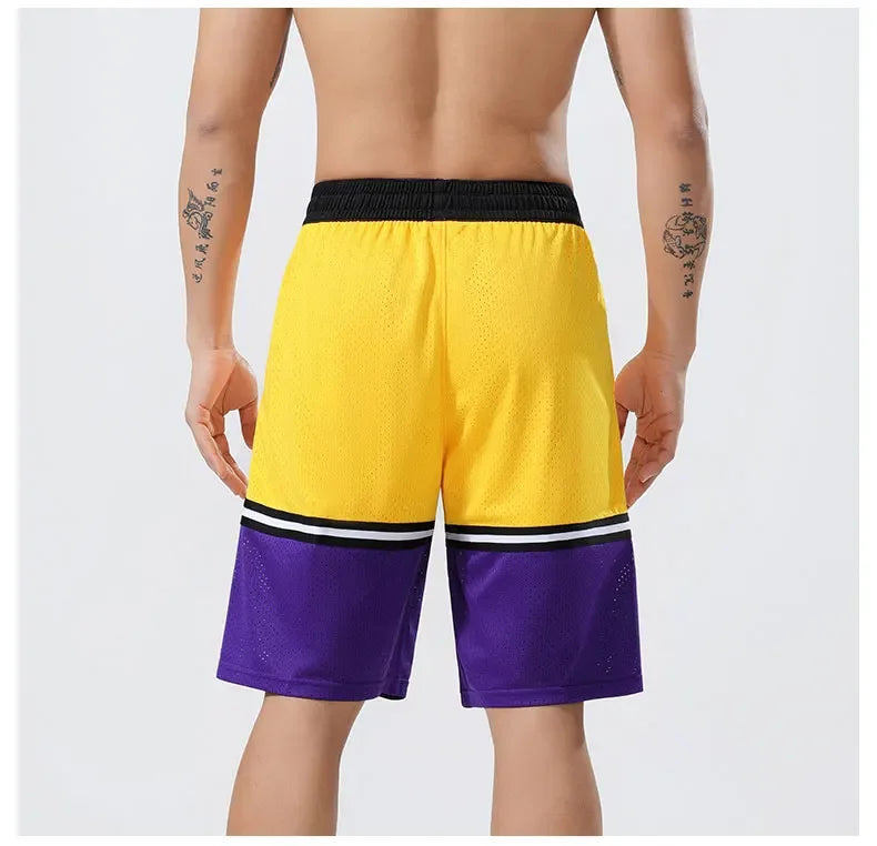 Men's Gym Casual Quick Dry Basketball Football Sweatpants Running Sports Pants Breathable Fitness Jogging Shorts