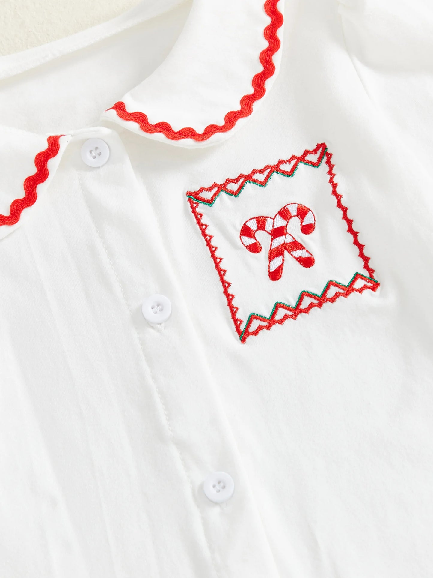 Toddler Girls Christmas Pajamas Set - Candy Cane Long Sleeve Top & Elastic Waist Pants (0-4Y)