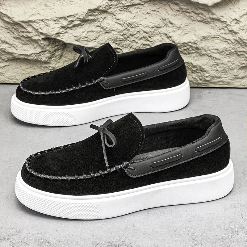 Men's Casual British Style Slip-on Suede Leather Loafers