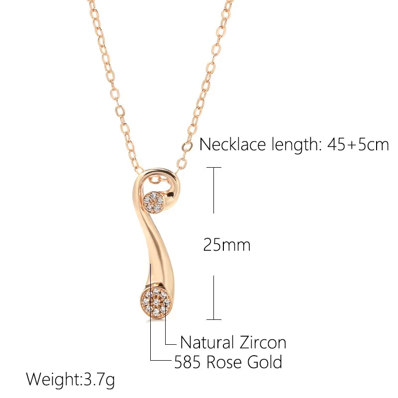 585 Rose Gold Colour Glossy Pendant Necklace For Women