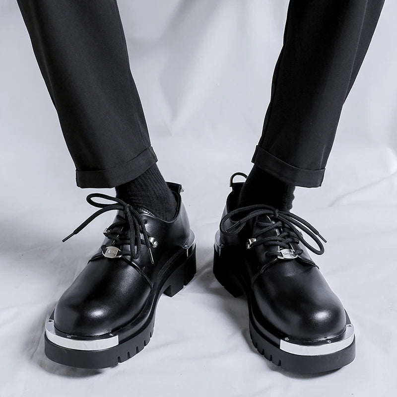 Men's Platform PU Leather Lace-up  Shoes