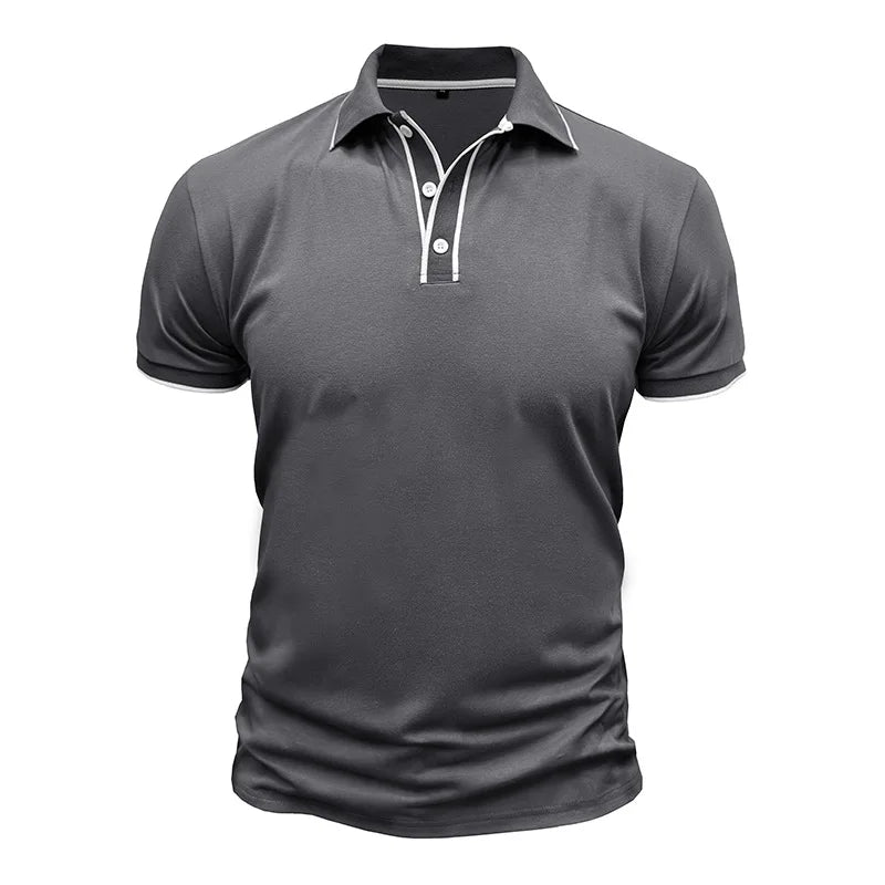Men's Summer Smart Casual  Turn Down Collar Short Sleeve Polo Shirt